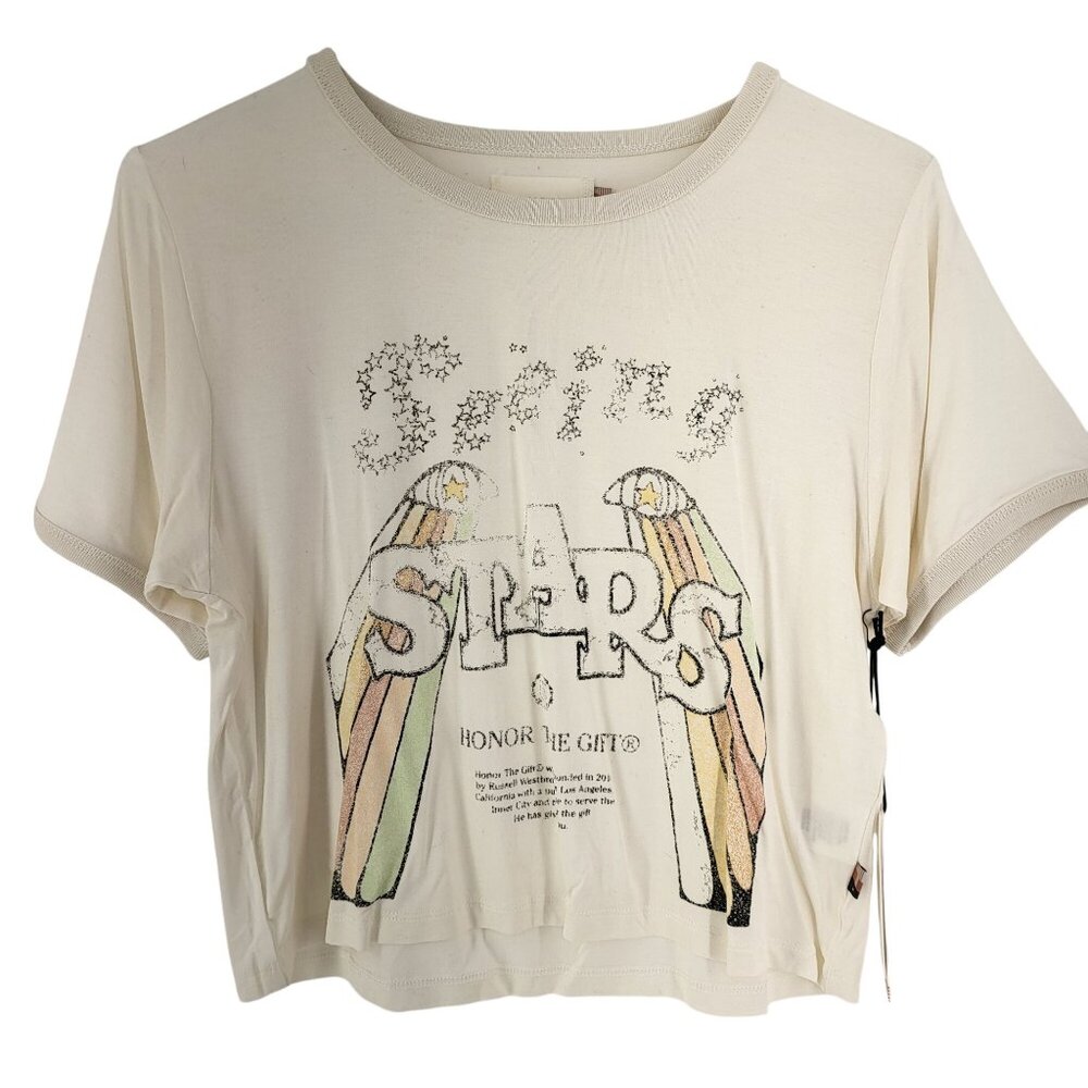 Honor The Gift Women's Cropped T-Shirt Short Sleeves XL Rayon Spandex 2-Pk NWT - Picture 10 of 15
